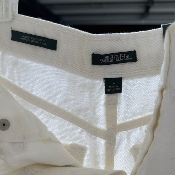 Wild Fable Cream Frayed Jean Shorts - Picture 2 of 3